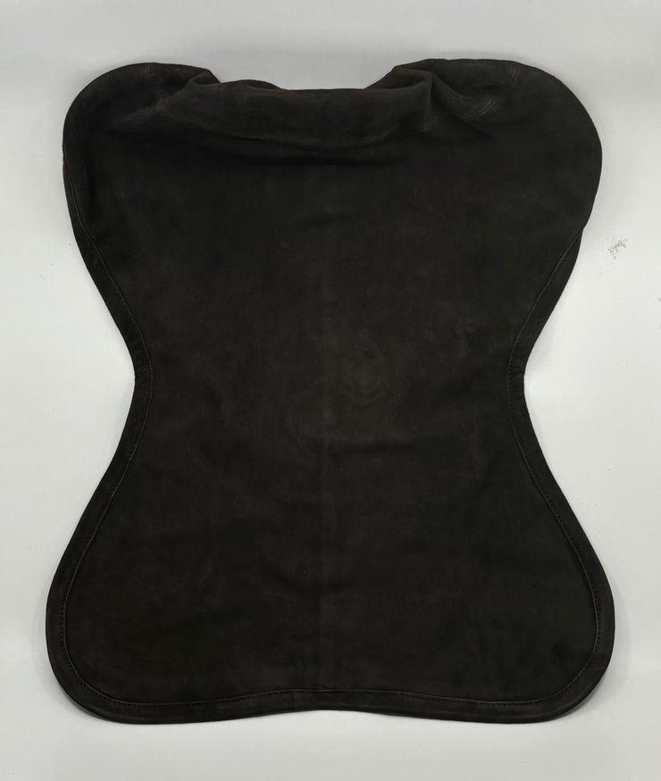 Athena saddle seat riding cover in genuine chocolate suede SAMPLE